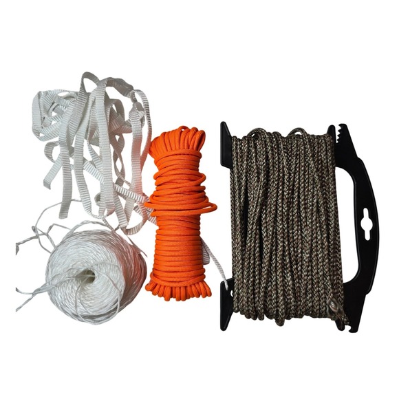 Unbranded Other - Outdoor Survival Cordage Bundle‎ Paracord Camo Rope Twine and Nylon Webbing Set